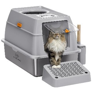 Kattenbak RVS hop in