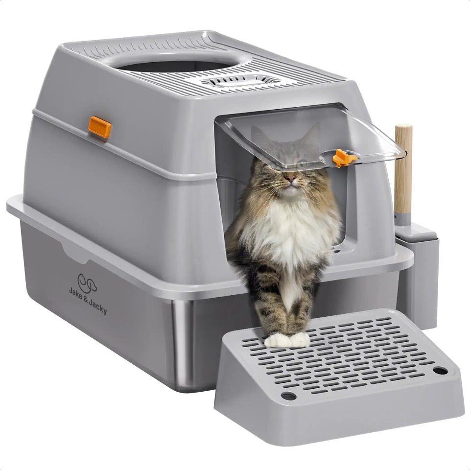 Kattenbak RVS hop in